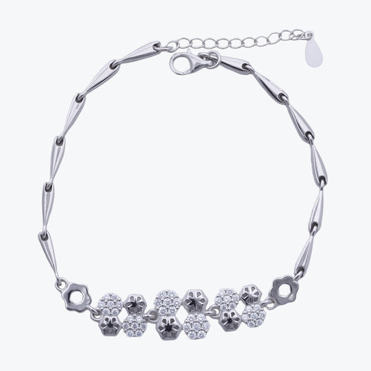 Florana Hex Bracelet – Sterling Silver with Geometric Grace