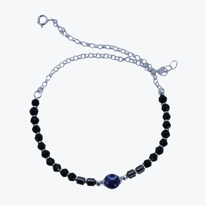  Midnight Azure Bracelet – Sterling Silver with Bold Contrast