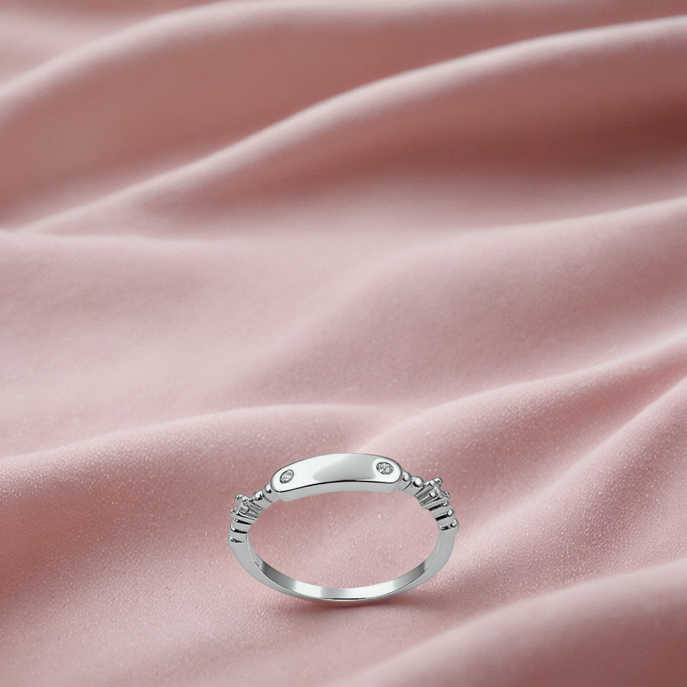 silver gemplate women`s ring