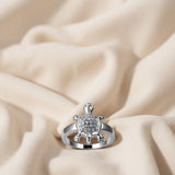 Silver Ocean Turtle Women`s Ring