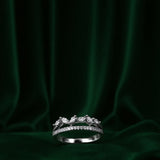 Silver Crown patterned Women`s Ring