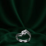 Split Band Silver Women`s Ring