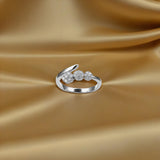 Silver Ocean Drop Women`s Ring