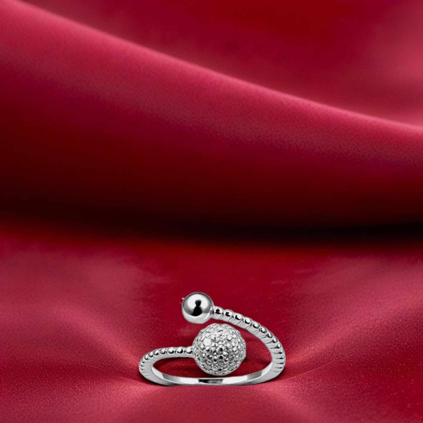 silver orbispiral women`s ring