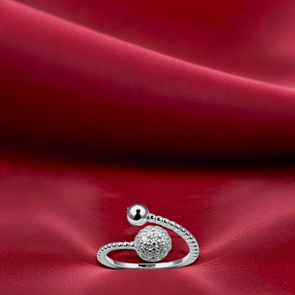 Silver Orbispiral Women`s Ring