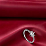 Silver Crown with heart ring