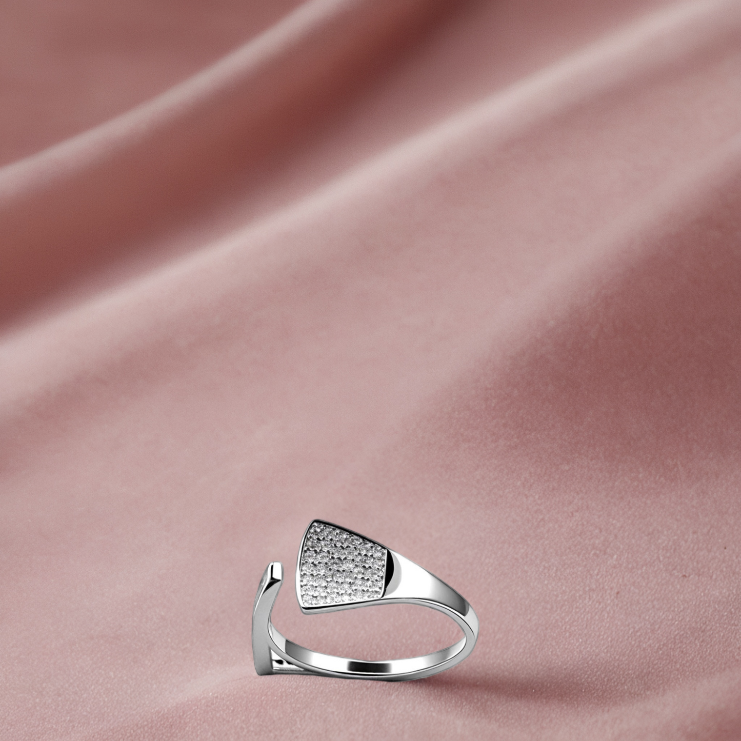 silver trapezia women`s ring