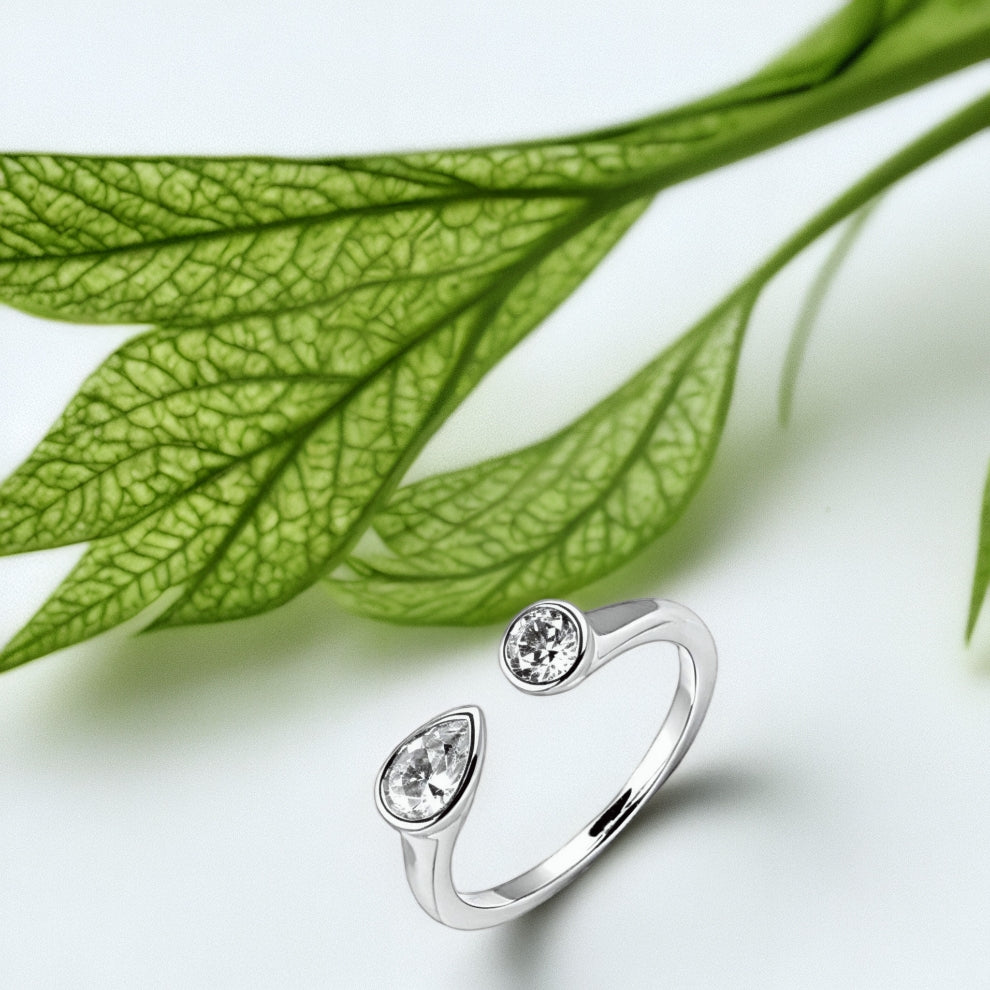 silver teara women`s ring