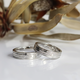 Silver Diamond band Couple Ring
