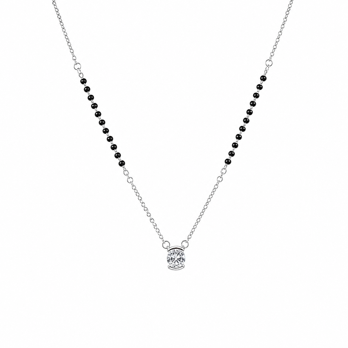 Square-cut Mangalsutra Pendant in silver