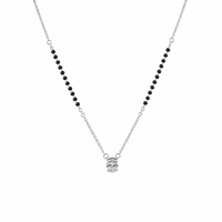 Square-cut Mangalsutra Pendant in silver