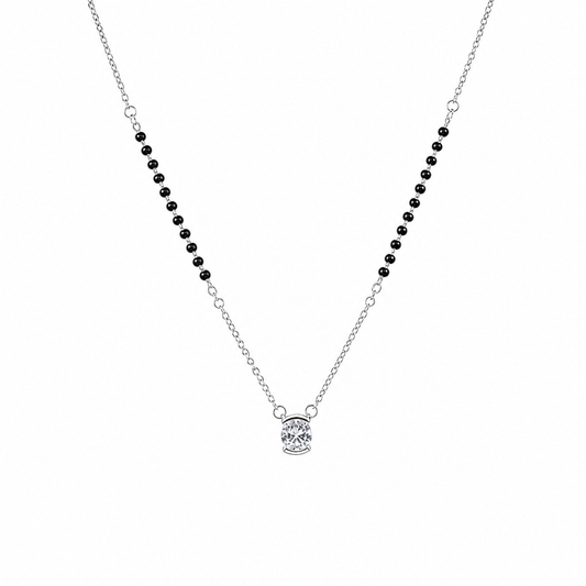 Square-cut Mangalsutra Pendant in silver