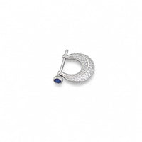 Men`s Studd with blue gemstone in silver