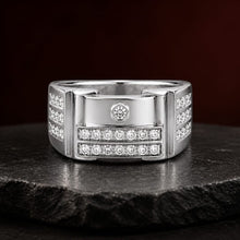 Axis Diamond Men`s Ring in Silver