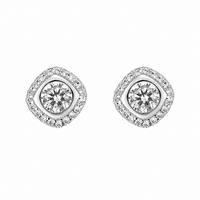 Cushioned Halo Studs in Silver