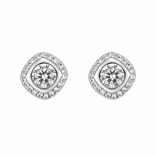 Cushioned Halo Studs in Silver
