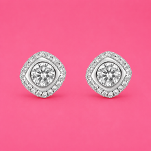 Cushioned Halo Studs in Silver