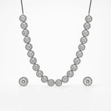 Silver Round Stone Women`s Set