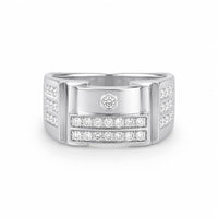 Axis Diamond Men`s Ring in Silver