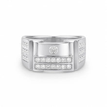 Axis Diamond Men`s Ring in Silver