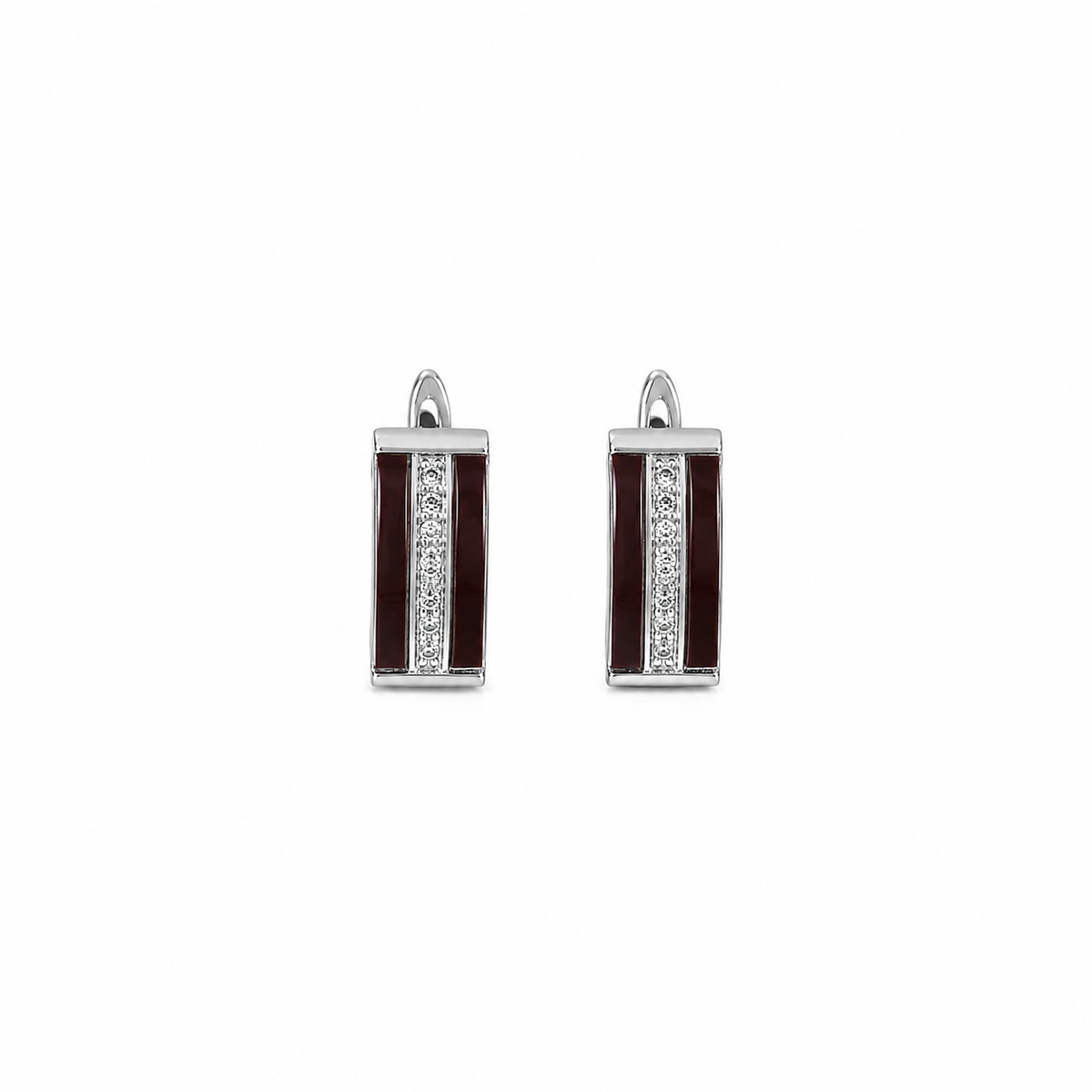 Elegant Silver Vertical Gem Women`s earrings