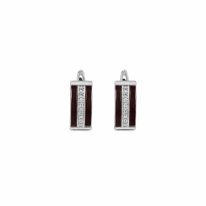 Elegant Silver Vertical Gem Women`s earrings