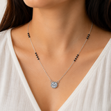 Mangalsutra Patterned Women`s Pendant in silver