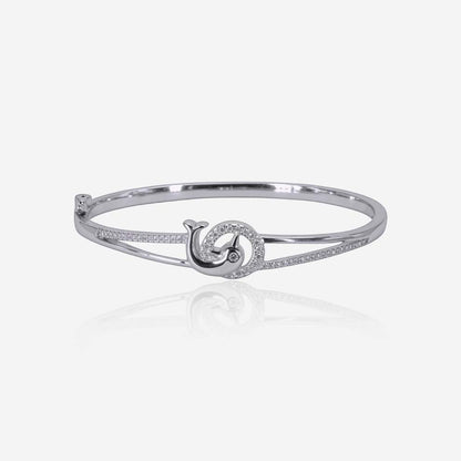 Dolphin Crest Bracelet – Sterling Silver Elegance
