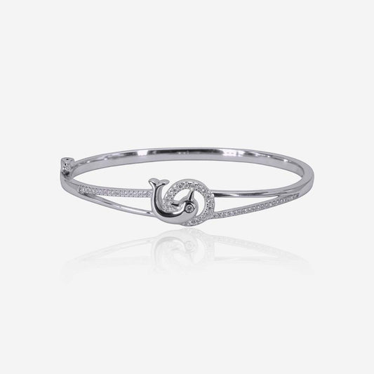 Dolphin Crest Bracelet – Sterling Silver Elegance