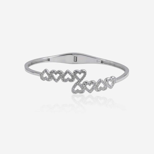 Eterna Arc Bracelet– Sterling Silver with Sleek Brilliance