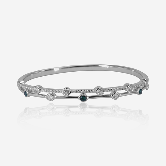 Verdant Glow Bracelet – Graceful Sterling Silver – Rubicstone