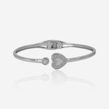 Heart Bracelet with open end in Silver