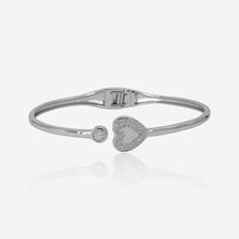 Lustre Heart Bracelet–Sterling Silver with Sparkling Charm