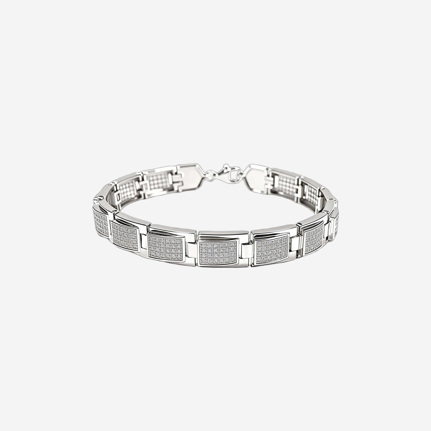 sterling silver recta link bracelet