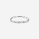 Silver Geometric Link Men`s Bracelet