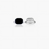 Black Classic Silver Statement Men`s Ring