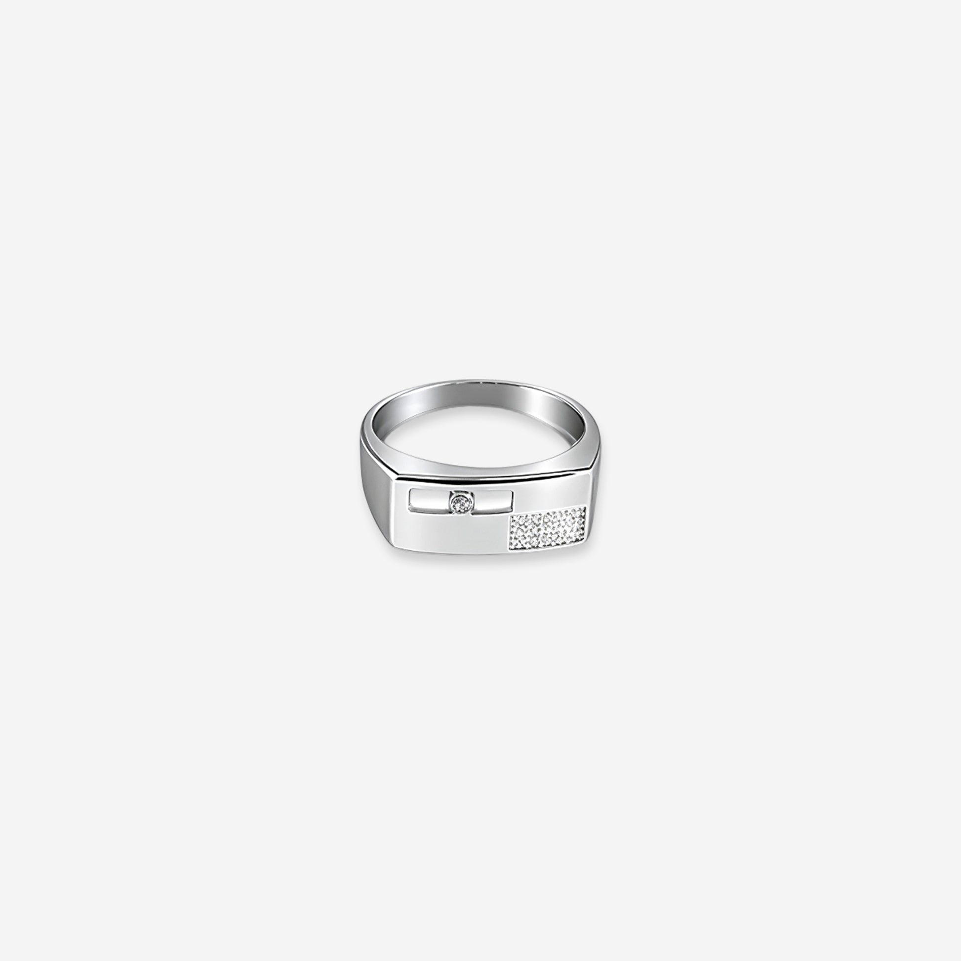 Sterling silver Stoneframe Band Men`s ring