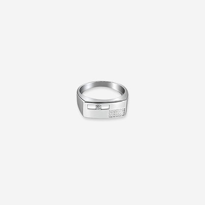 Sterling silver Stoneframe Band Men`s ring