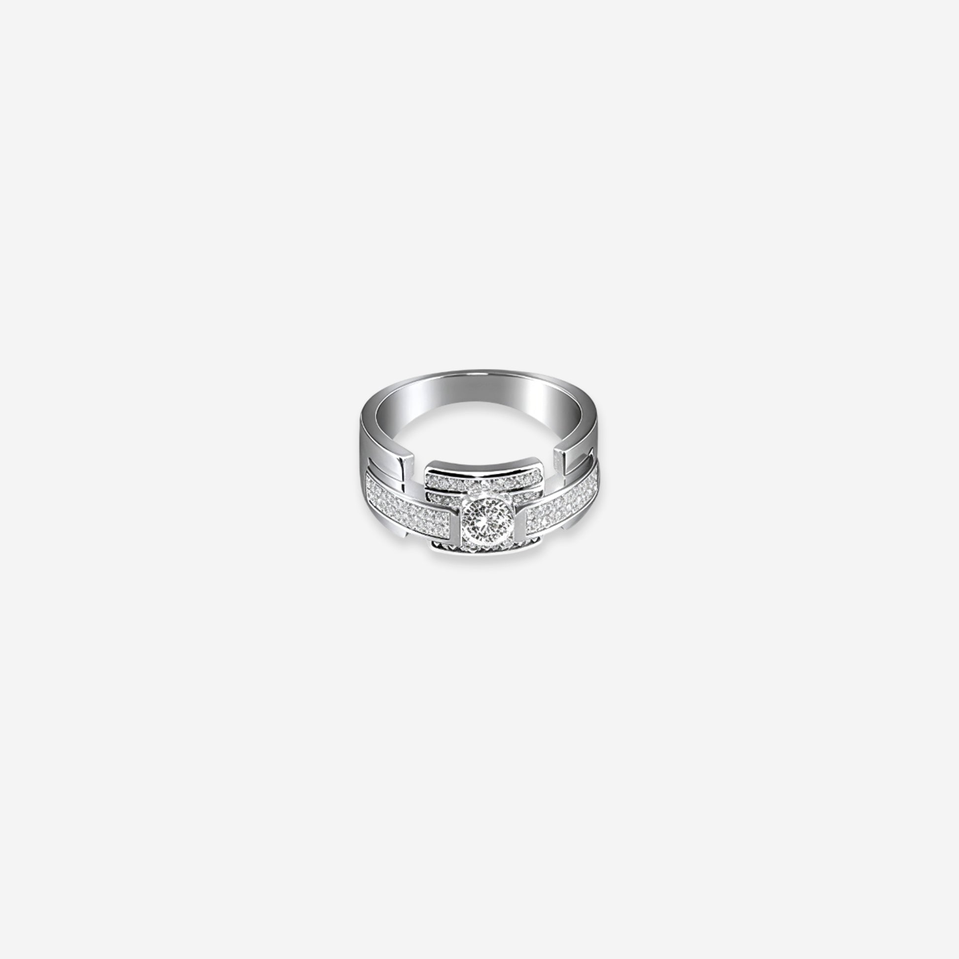 Sterling silver Solvyn Crest Men`s Ring