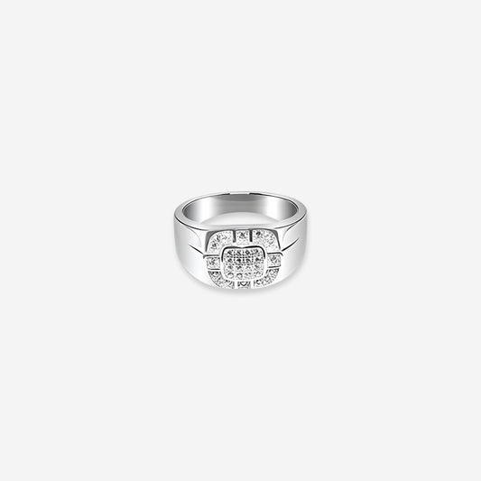 Sterling Silver Gridelle Ring in Sleek Symmetry