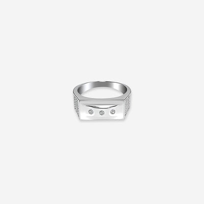 Sterling Silver Trionyx Ring in Linear Elegance