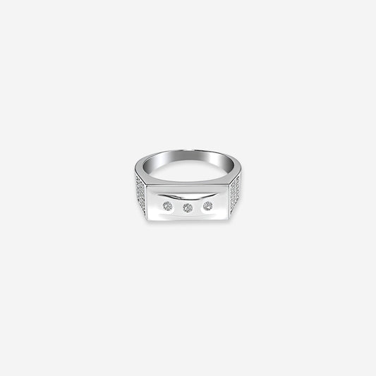 Sterling Silver Trionyx Ring in Linear Elegance