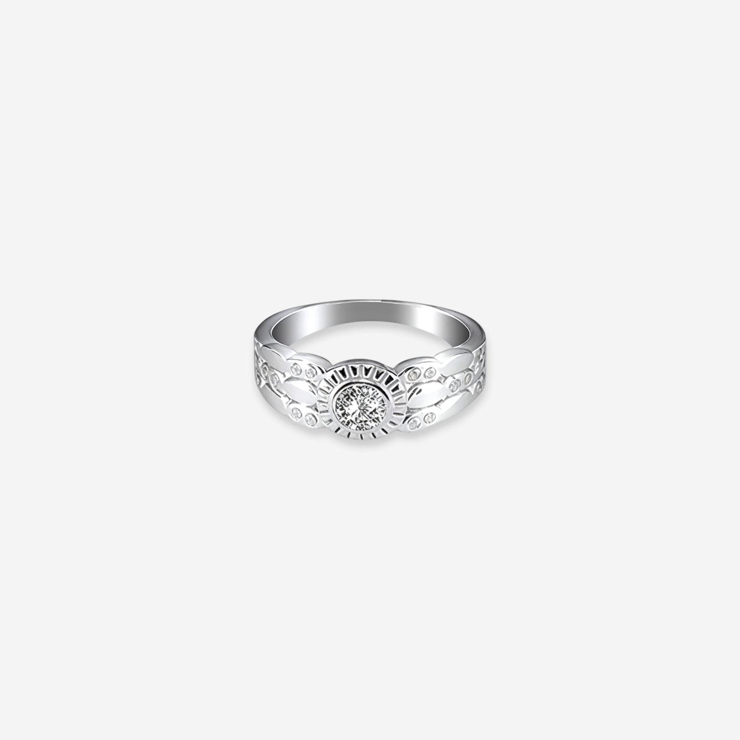 sterling silver valeron ring in refined brilliance