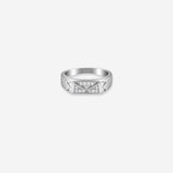 Silver Rectangular Spark Men`s ring