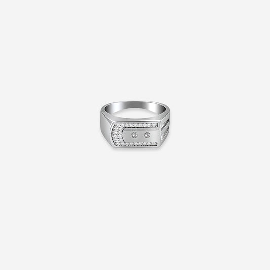 Sterling silver Rectangular design Men's Ring