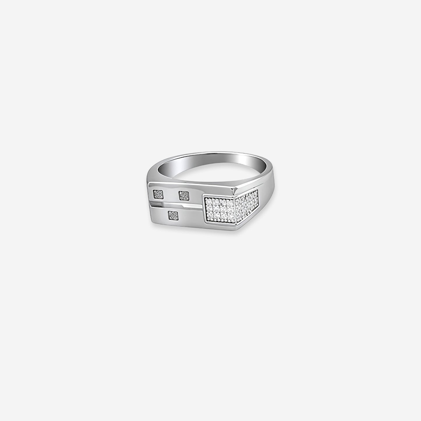 sterling silver auric grid men’s ring