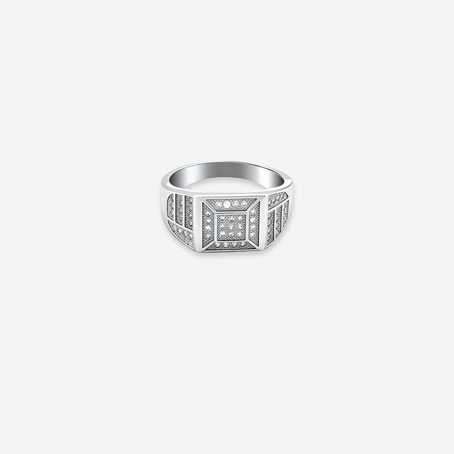sterling silver imperial grid men’s ring