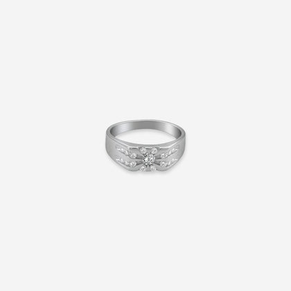 Silver Patterned diamond Men’s Ring