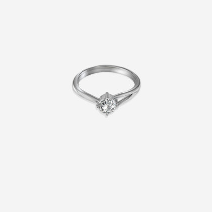 Crystal Beam ring in Silver