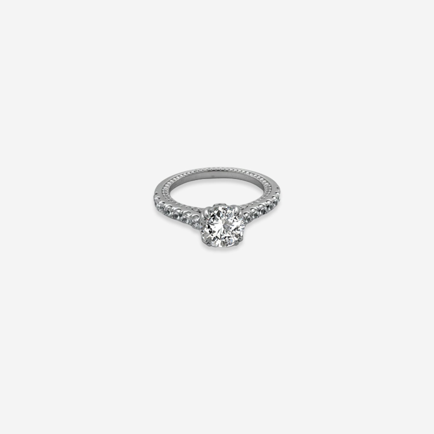 celeste solitaire ring – sterling silver with classic sparkle